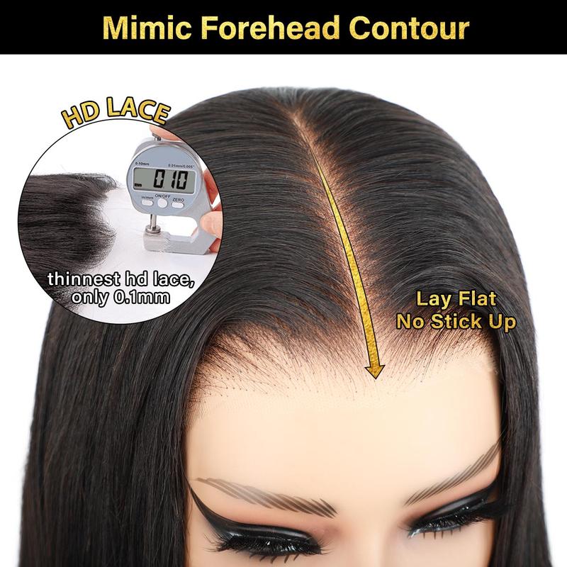 [NEW IN] OQ HAIR Silk Straight Pre-cut 7x5 HD Lace Wear Go Glueless Wig Bleached Mini Knots Beginner Friendly