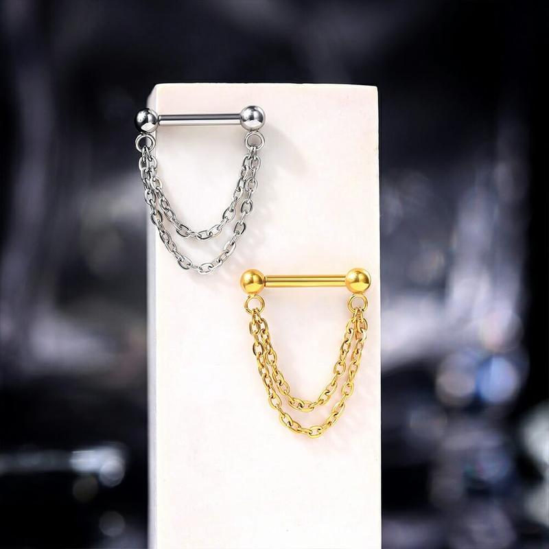 Oufer 16G Threadless Chain Style Septum Ring Push Pin