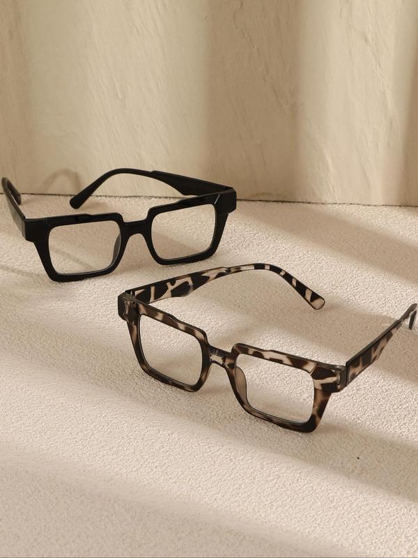 Fashion Leopard Pattern Non-prescription Glasses, Trendy Casual Glasses for Women, Fashion Eyewear Accessories for Daily Wear