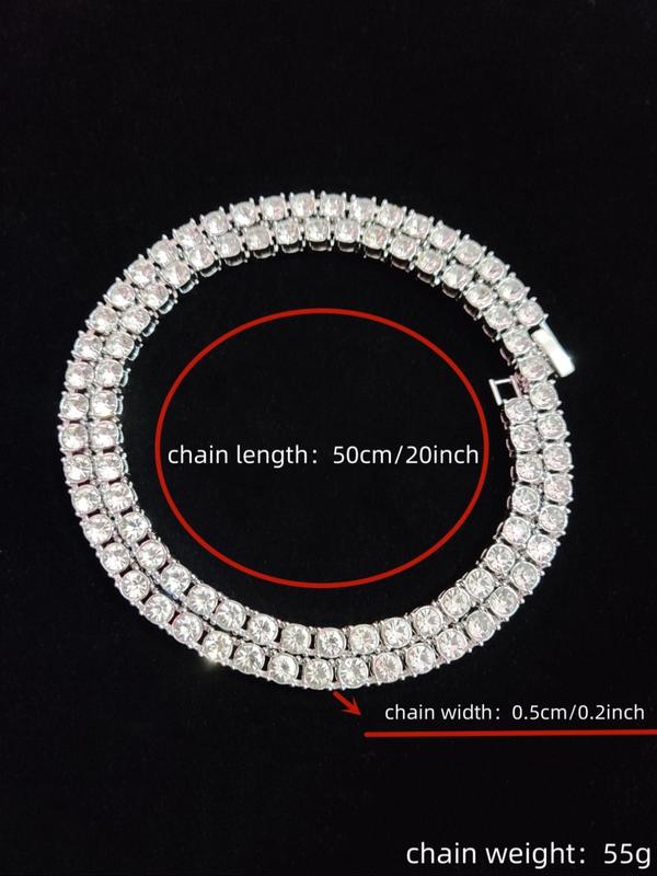 Fashion Simple Rhinestone Decor Chain Necklace for Gift, Casual Matching Necklace Jewelry for Men & Women for Party, Daily Clothing Decor