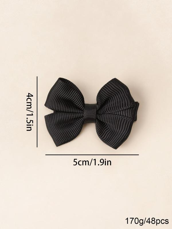 2024 Minimalist Cute Solid Bow Decor Hair Clips, Kawaii Casual Simple Hair Accessories for Women & Girls, Minimalist Headwear Suitable for Hairstyle Idea