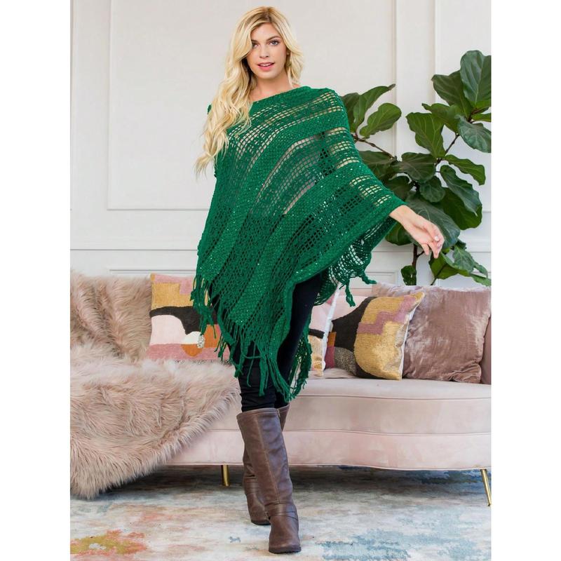 Style Lab Crochet Native Pattern Poncho