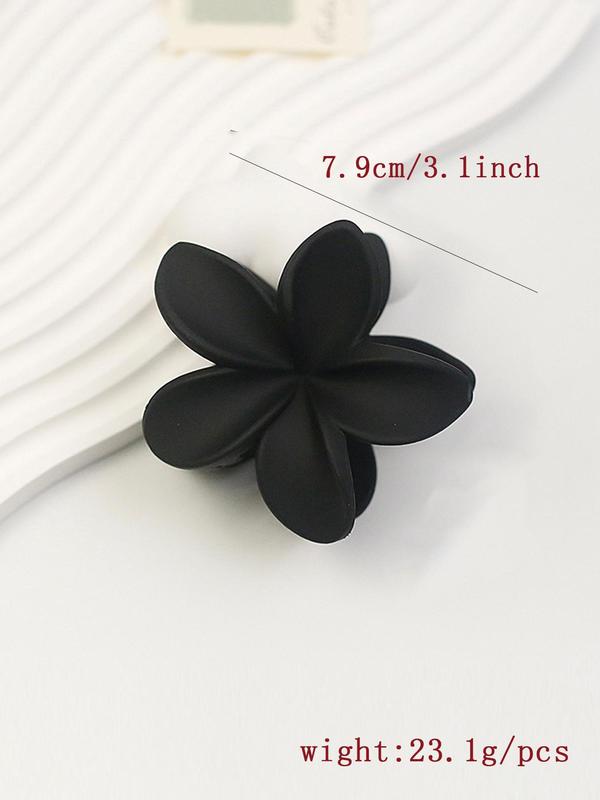 4pcs Mixed Color Flower Design Matte Non-slip Hair Clips, Casual and Versatile Hair Accessories for Women