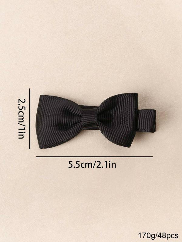 2024 Minimalist Cute Solid Bow Decor Hair Clips, Kawaii Casual Simple Hair Accessories for Women & Girls, Minimalist Headwear Suitable for Hairstyle Idea