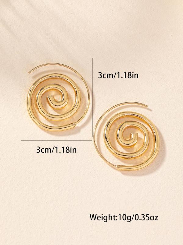 Women's Punk Style Spiral Shape Dangle Earrings, 1 Pair Trendy Exaggerated Dangle Earrings, Chic Street Trend Jewelry for Party Decor