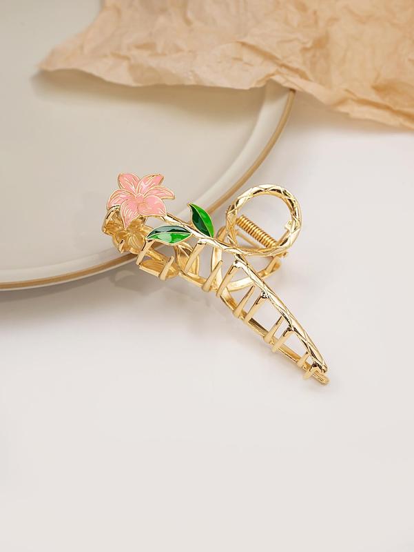 Fashionable Flower Design Hair Claw, Casual and Versatile Claw Clip for Women & Girls, Elegant All-match Fashion Accessories for Daily Wear, Exquisite Jewelry for Gifts