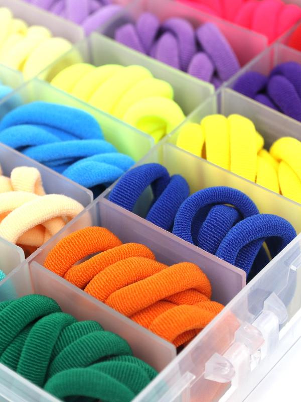 Mixed Color Hair Ties, High Stretch Hair Ties, Hair Accessories for Women & Girls, Minimalist Ponytail Holder