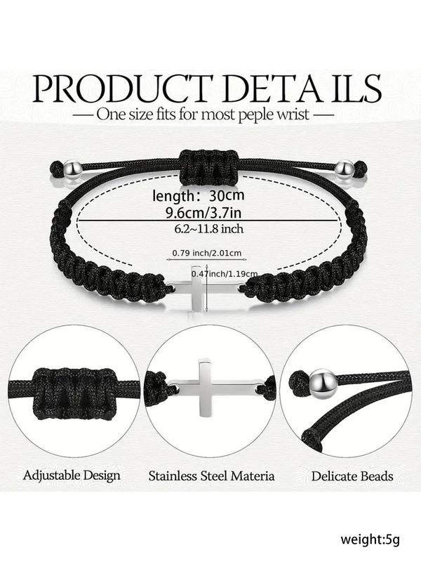 2024 Summer Versatile Woven Cross & Drawstring Design Bracelet, Fall Fashionable Adjustable Bracelet for Men & Women, Trendy Exquisite Jewelry for Party for Gift