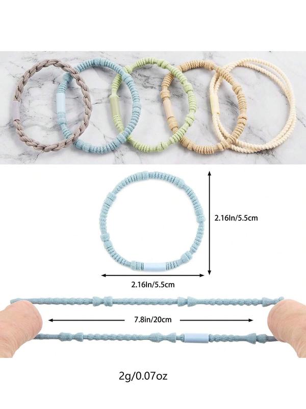 Colorblock High Stretch Hair Ties, Fashion Hair Accessories for Women & Girls, Minimalist Headwear Suitable for Thick Hair