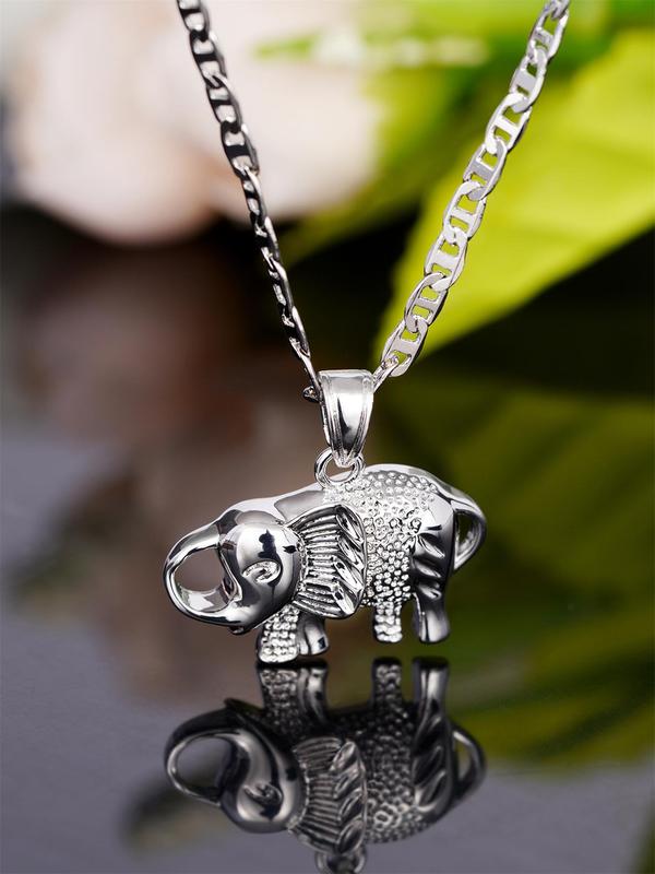 Elephant Design Pendant Necklace for Women & Girls, Fashion Jewelry for Party, Daily Clothing Decor, Exquisite Jewelry for Birthday Gift Fall