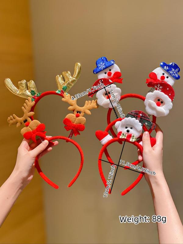 Cute Christmas Themed Hair Hoop, Reindeer & Snowman & Santa Claus Design Hair Accessories for Women & Girls, Fashion Hair Accessories for Party, Daily Clothing Decor