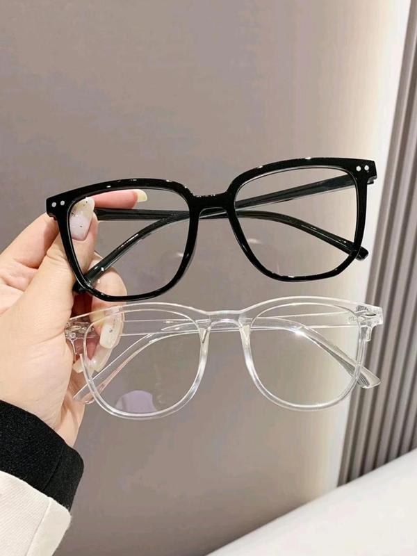 Simple Eyeglasses, Fashion Square Flat Frame Eyeglasses for Party for Women & Men, Elegant Lightweight All-match Fashion Eyeglasses for Work, Daily Clothing Decor