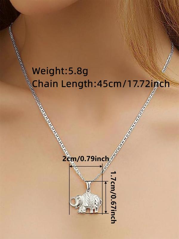 Elephant Design Pendant Necklace for Women & Girls, Fashion Jewelry for Party, Daily Clothing Decor, Exquisite Jewelry for Birthday Gift Fall