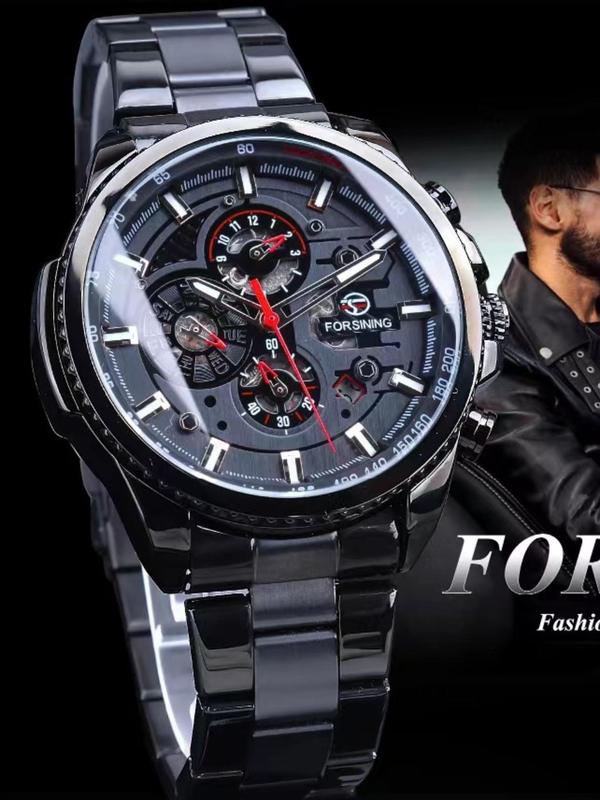 Men's Business Fashion Mechanical Watch, Fashion Watch for Party, Daily Clothing Decor, Trendy All-match & Exquisite Watch for Birthday Gift with Box