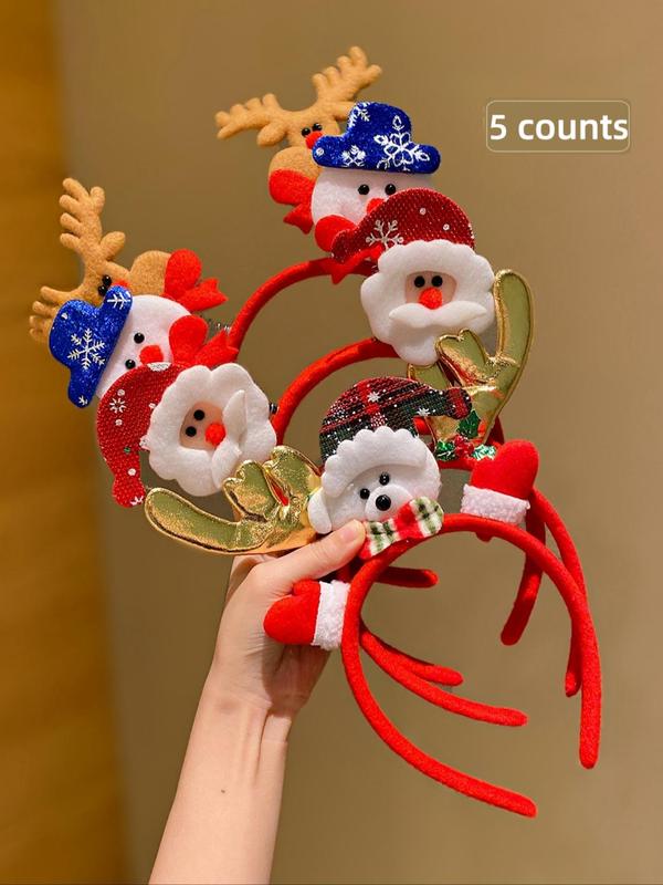 Cute Christmas Themed Hair Hoop, Reindeer & Snowman & Santa Claus Design Hair Accessories for Women & Girls, Fashion Hair Accessories for Party, Daily Clothing Decor