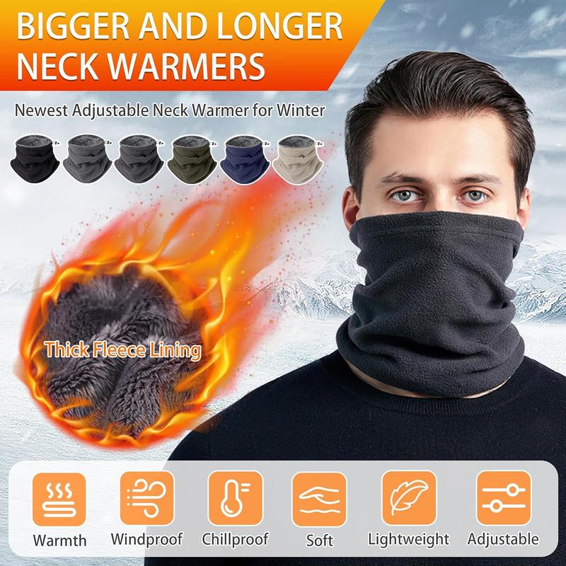 Large Size  Warmer Gaiter Adjustable Soft Warm Winter Windproof Thick Fleece Lined  Cover Mask