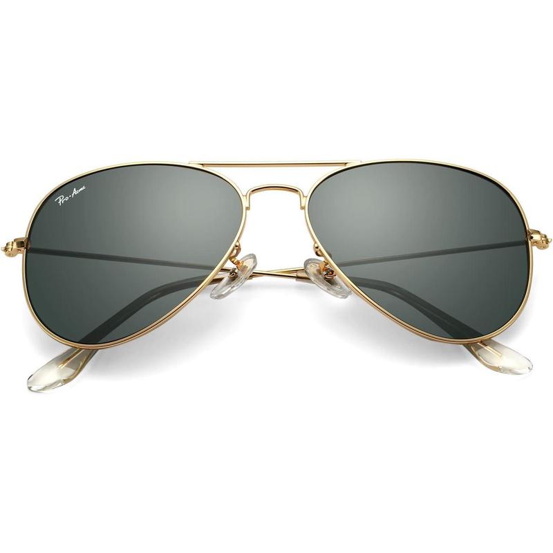 Classic Aviator Sunglasses for Men Women 100% Real Glass Lens