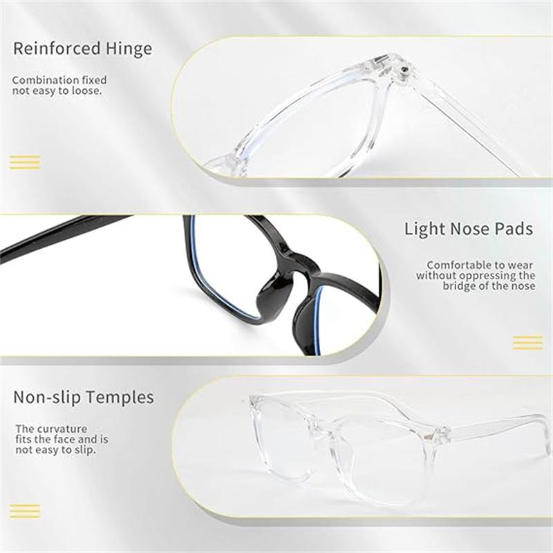 1 Pack,Computer Gaming Glasses,Fashion Square Frame Eyeglasses for Everyday Use