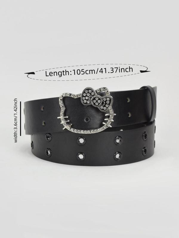 Women's Rhinestone Decorated Leopard Pattern Belt, Fashionable Belt for Women & Girls, Trendy All-match & Exquisite Belt for Birthday Gift