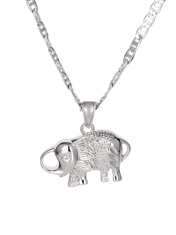 Elephant Design Pendant Necklace for Women & Girls, Fashion Jewelry for Party, Daily Clothing Decor, Exquisite Jewelry for Birthday Gift Fall