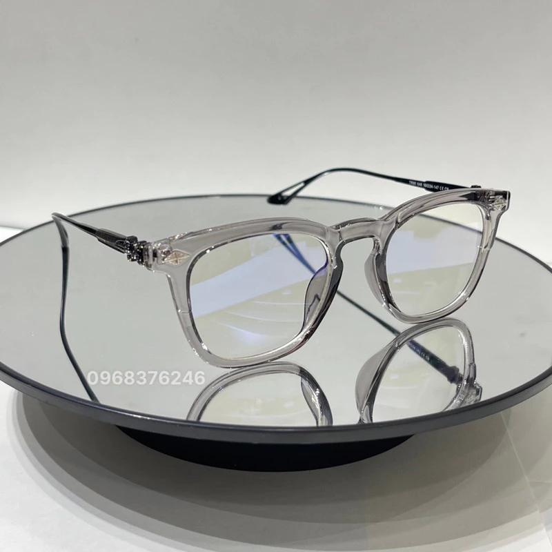 Chrome Heart Grey Frames Titanium Unisex Square Glasses, Full Rim, Fashion Glasses UV Protection, Luxury Gift For Him, Gift For Her, Fashion Accessories