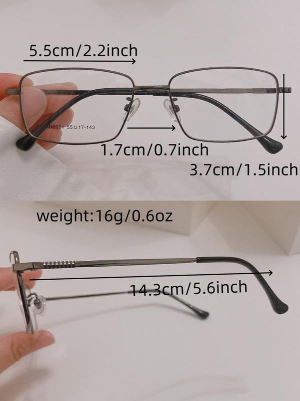 Unisex Preppy Style Minimalist Eyeglasses for Everyday Use, Basic Rectangle Frame Eyeglasses for Women & Men, Fashion All-match Full Rim Eyeglasses for Daily Use