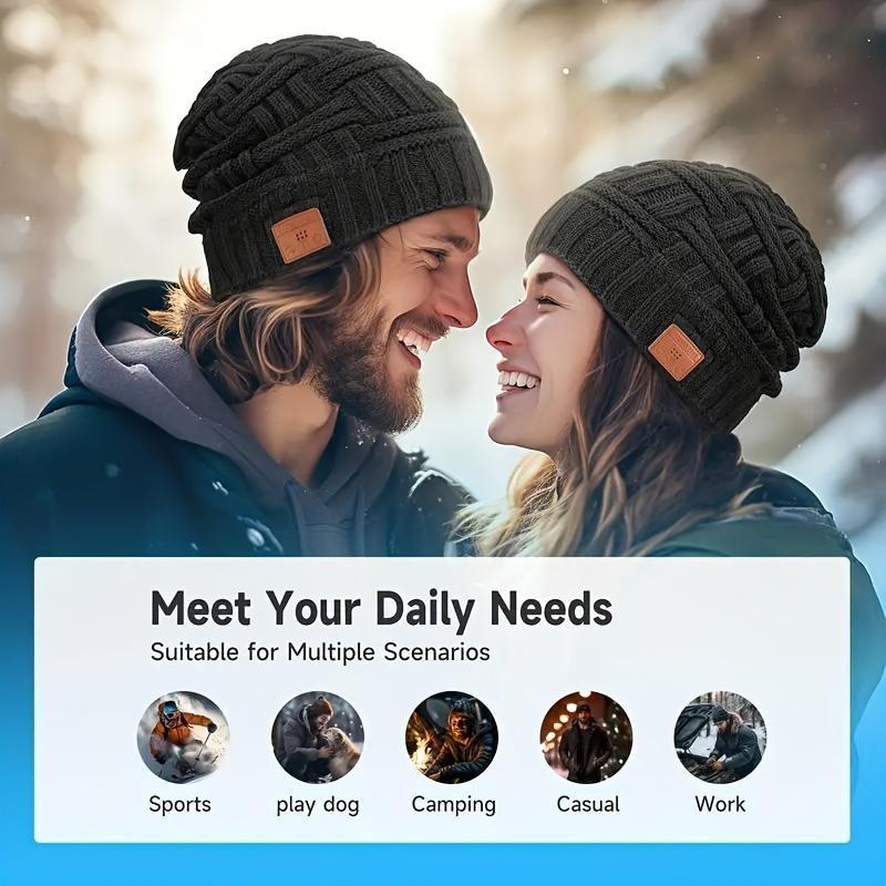 Wireless Beanie Headphones Hat, 1 Count Washable Unique Tech Gifts, Best Gift  for Family and Friends  for  Thanksgiving   Christmas  Brithday