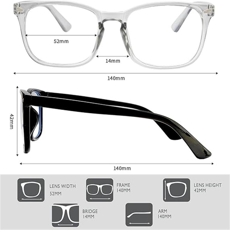 1 Pack,Computer Gaming Glasses,Fashion Square Frame Eyeglasses for Everyday Use