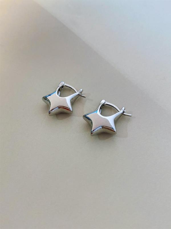 Hollow Out Star Design Dangle Earrings, 1 Pair Women's Creative Mini Earrings, Casual Matching Piercing Jewelry for Party, Streetwear Accessory, Daily Clothing Decor