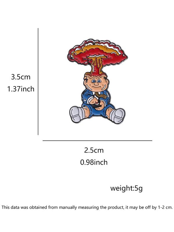 Cartoon Nuclear Bomb Design Brooch, Cute Enamel Pin Suitable for Backpacks, Jeans, Scarves, Hats Decoration, Fashion Accessories for Men & Women