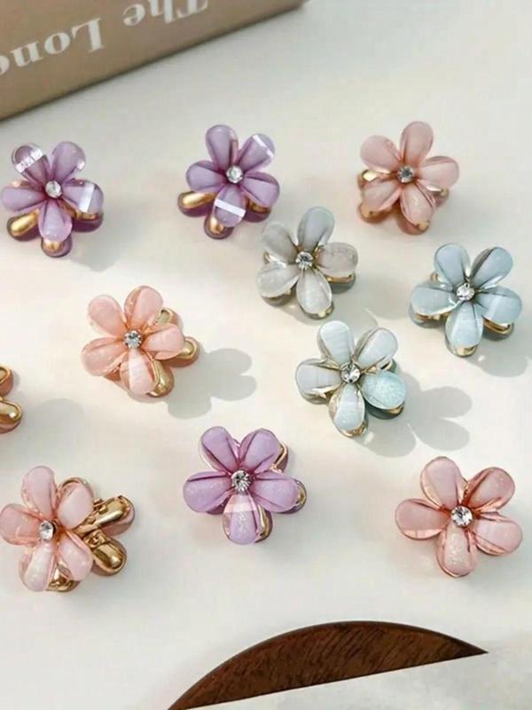 2024 New Style Flower Design Hair Clips Set, Elegant Hair Accessories for Women & Girls, Minimalist Headwear Suitable for Thick Hair, Fashion Hair Accessories for Party, Daily Decor