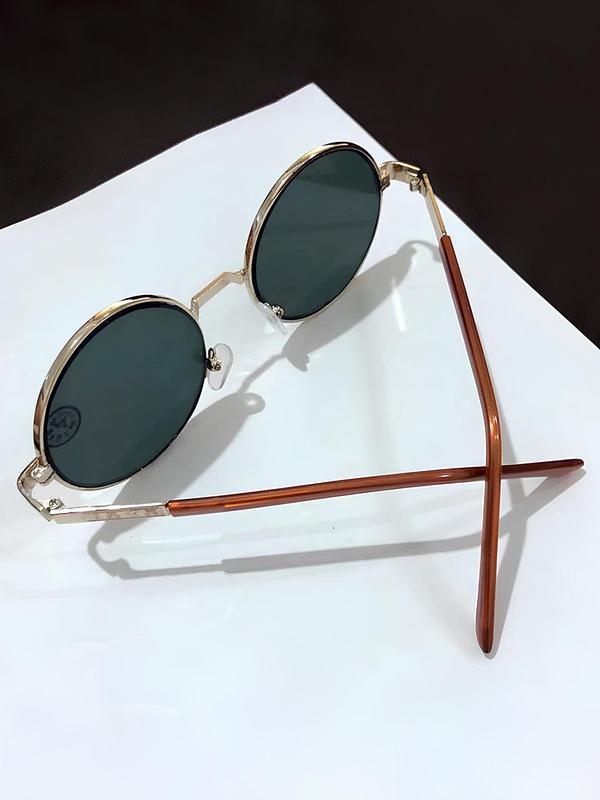 Vintage Round Frame Sunglasses, Trendy Casual Sunglasses for Women and Men, Fashion Accessories for Everyday Use and Outdoor Activities