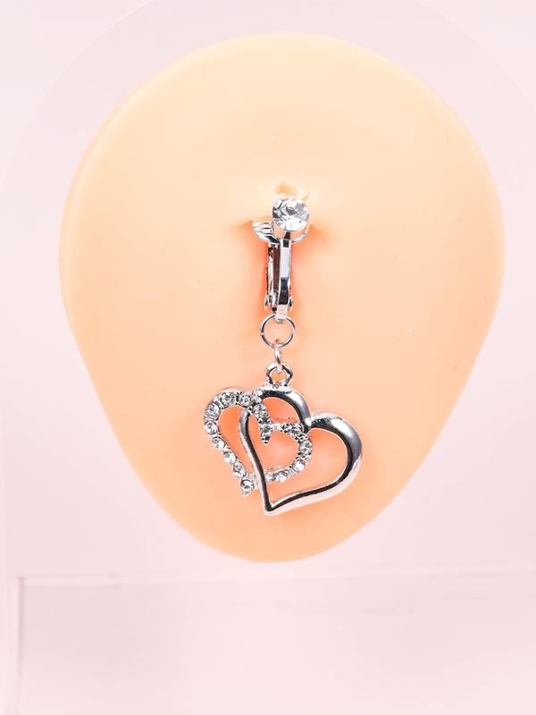 Women's Elegant Rhinestone Decorated Belly Ring, 2024 New Style Exquisite Trendy Non-piercing Belly Ring, Fashionable Body Cool Female No Piercing Accessories for Women & Girls