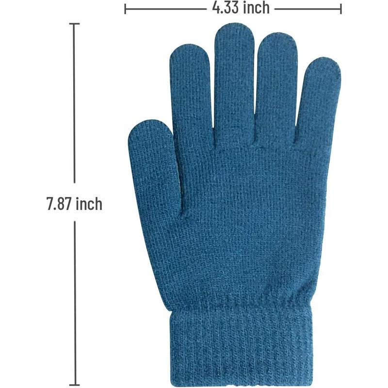 Winter Magic Gloves for Adults, 5 Pairs of Stretchy Knit Warm Gloves for Men, Women and Teens