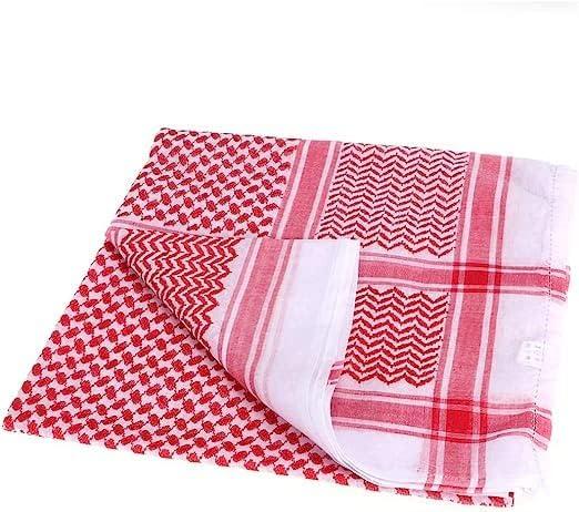 Men's Arab Shemagh Headscarf Muslim Arabian Headwrap Desert Keffiyeh Head Neck Scarf Shawl Headwear Cap with Aqel Rope