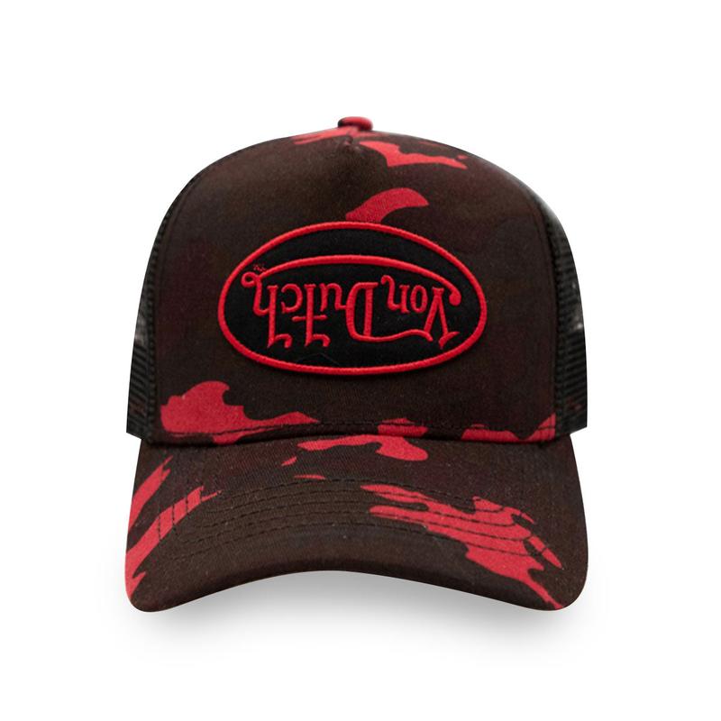 Von Dutch Red Rambo Camo Vintage Unisex Trucker Hat