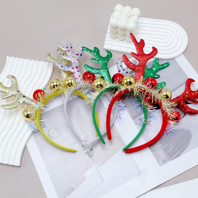 8 Pack Christmas Antlers Headband Set - Cute Reindeer Christmas Headbands Hair Bands Holiday Party Gift Women Xmas Christmas Costume Accessory Christmas Plush