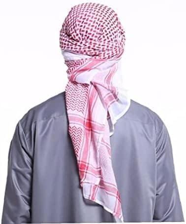 Men's Arab Shemagh Headscarf Muslim Arabian Headwrap Desert Keffiyeh Head Neck Scarf Shawl Headwear Cap with Aqel Rope