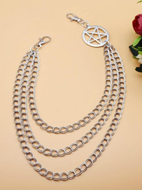 Punk Style Star & Chain Design Chain Belt, Fashionable Clothes Accessories for Men & Women, Trendy Accessories for Party and Daily Life