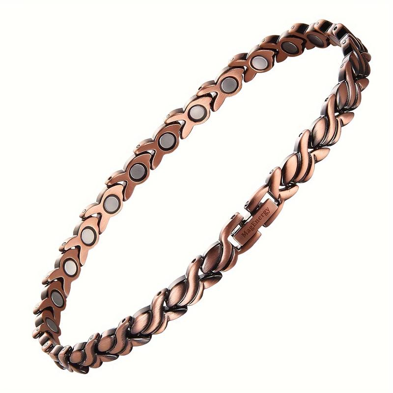 Copper Ankle Bracelet for Women, Copper Magnetic Anklet with 3500 Gauss Magnet Chain Chain, Birthday and Holiday Jewelry Gift with Adjustment Tool