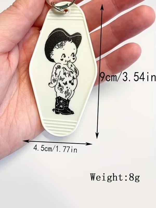 Cartoon Cowgirl Pattern Keychain, Cute Keychain for Car Key, Fashion Accessories for Women & Men