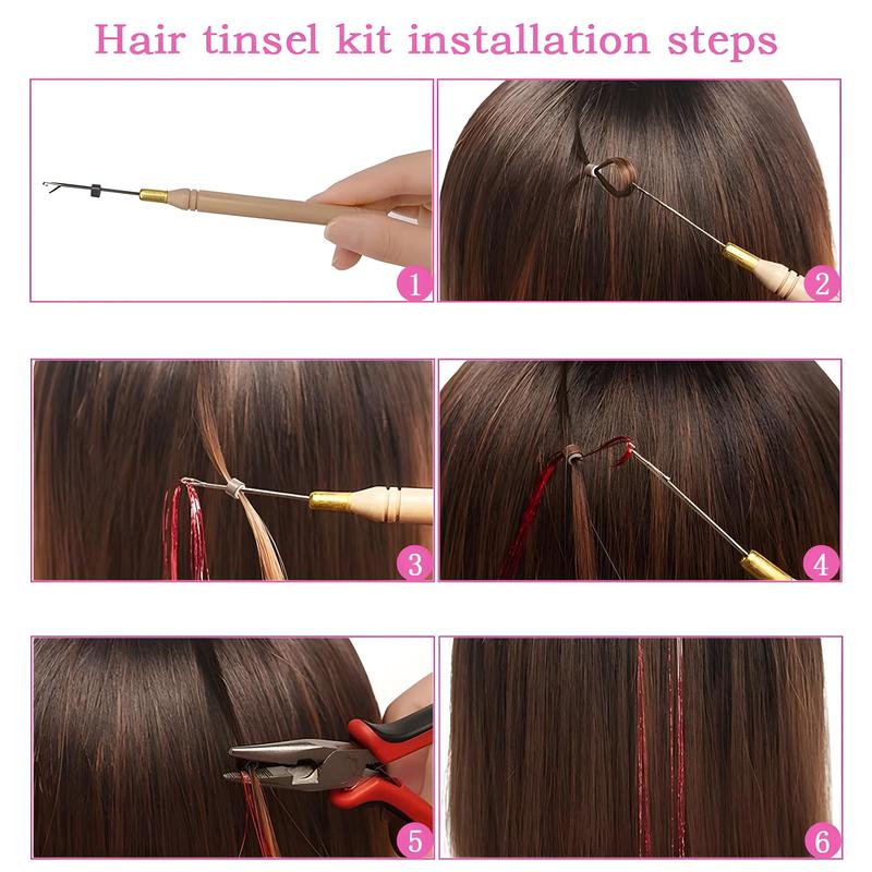 Hair Tinsel Kit 12 Colors With Tools, Sparkling Glitter Fairy Hair Tinsel Extensions, 2800 Strands, Unisex Hairstyle Enthusiasts