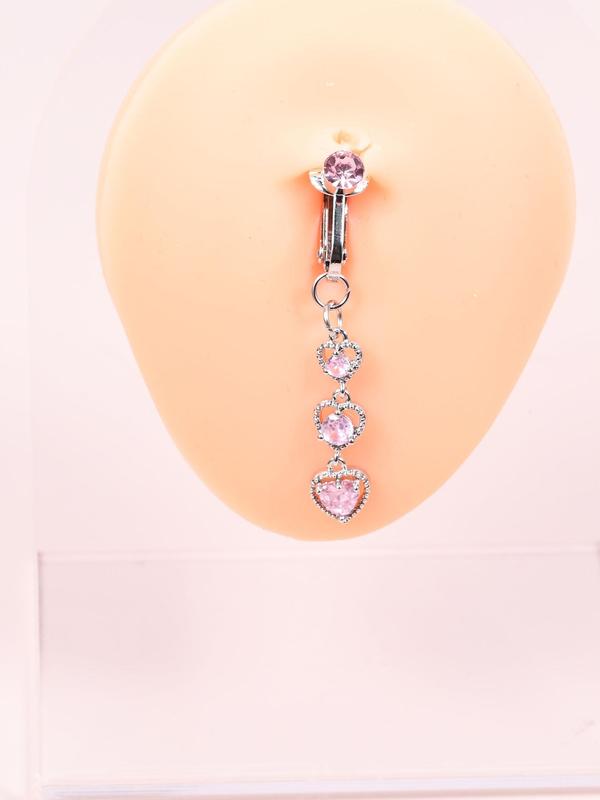 Women's Elegant Rhinestone Decorated Belly Ring, 2024 New Style Exquisite Trendy Non-piercing Belly Ring, Fashionable Body Cool Female No Piercing Accessories for Women & Girls