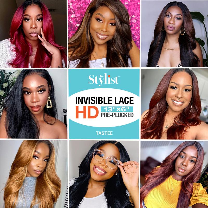 The Stylist Human Hair Blend Pre Plucked 13x6 Invisible HD Lace Frontal Wig Tastee (Natural Textured Hair)