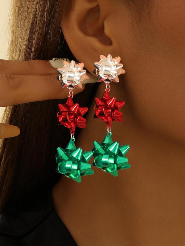 Cute Flower Design Dangle Earrings, 2024 New Style Fashionable Jewelry for Women, Trendy All-match & Exquisite Jewelry for Birthday Gift, Cute Christmas Eve Gifts for Women