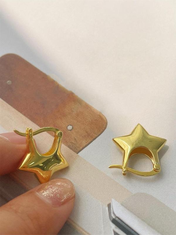 Hollow Out Star Design Dangle Earrings, 1 Pair Women's Creative Mini Earrings, Casual Matching Piercing Jewelry for Party, Streetwear Accessory, Daily Clothing Decor