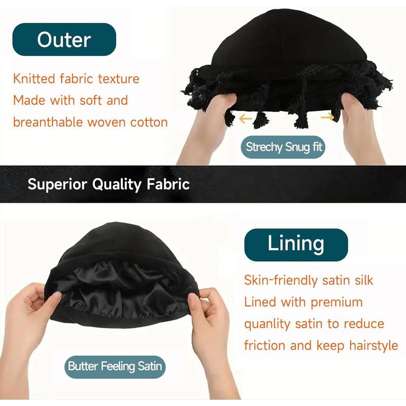 Stylish Vintage Twist Head Wrap for Women and Men Luxurious Satin-Lined Turban Cap with Halo Design Soft Headscarf Beanie Hat