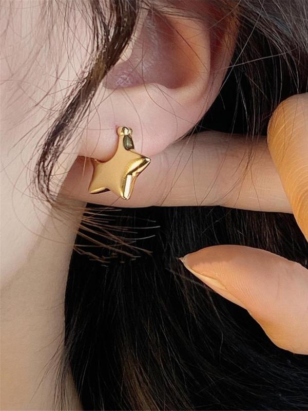 Hollow Out Star Design Dangle Earrings, 1 Pair Women's Creative Mini Earrings, Casual Matching Piercing Jewelry for Party, Streetwear Accessory, Daily Clothing Decor