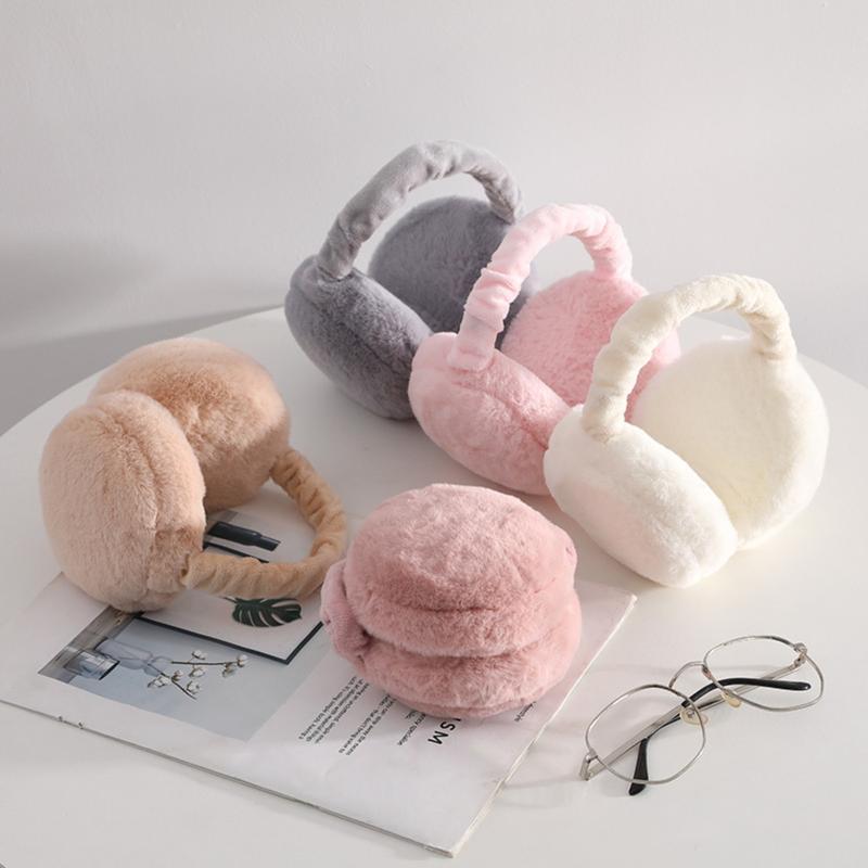 Solid Color Plush Earmuffs, Soft Ear Warmer, Foldable Ear Muffs, Comfortable Coldproof Earmuffs for Winter Outdoor, Christmas Gift