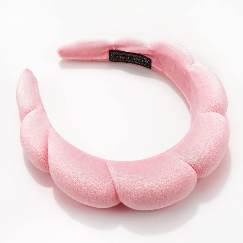 Headband for Women Sponge Headband for Washing  Clouds Soft Hairband Skincare Makeup Headbands for Women Girls Shower Makeup Skincare (Pink)